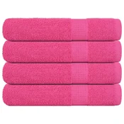 Vidaxl Savna brisače FROGN 4 kosi roza 80x200 cm 360 g/m2