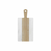 NEW Rezalna deska DKD Home Decor Bela Naraven Bambus Marmor Plastika Pravokoten 38 x 18 x 1 cm
