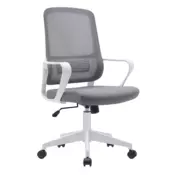 eoshop Pisarniški stol SALOMO TYP 1, siva/bela, mreža in tkanina, gugalni mehanizem
