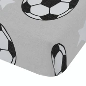Siva napenjalna flanelna otroška rjuha za zakonsko posteljo 135x190 cm Football Stars – Catherine Lansfield