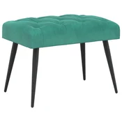 Vidaxl Klop s gumbnim oblazinjenjem Turkizna 60 x 40 x 45 cm Žamet