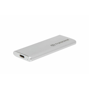 Transcend ESD240C 240 GB USB 3.1 Gen2 (USB-C) zunanji SSD (3D TLC), 520 MB/R, 460 MB/W, kompaktna velikost, srebrna