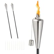 Northix 3x Stainless Steel Adjustable 85–115 cm Garden Oil Torch Set