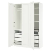 PAX / GULLABERG Kombinacija garderobera, bela/bela, 150x60x236 cm