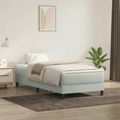 vidaXL vidaXL Box spring postelja z vzmetnico Svetlo siva 80x210 cm žamet, (21791862)