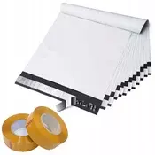Rosfix Set Plastične Kurirske Vrečke 500X610mm 100 Kos + 2X Rumeni Pakirni Trak 48mm X 50m