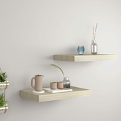 Plutajuce zidne police 2 kom boja hrasta 40 x 23 x 3,8 cm MDF