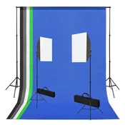 Vidaxl Komplet za foto studio s softbox lučmi in ozadnji