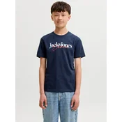 Jack & Jones Junior Majica JJTOM marine / temno rdeča / bela