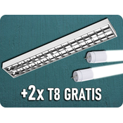 GTV LED svetilka RASTRO za 2x LED cev 120cm, G13, bela [GT-LE120JN-01] + 2x LED cev T8 18W, 1850lm, G13, Nano plastika, 120cm gratis! Farba svetla: Dnevna bela