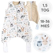 shumee BabyU, celoletna spalna vreča z nogavicami in nogavicami, dvojna zadrga, 1,5 TOG, 18-36 M