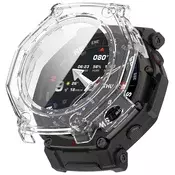 Ovitek z zaščito zaslona Techsuit Defense360 Pro za Amazfit T Rex 3 Pro 48mm - prozoren