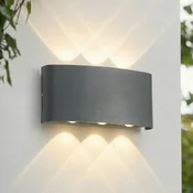 Lindby LED zunanja stenska svetilka Ithan, 3-krilna, antracitna, 17 cm - Sodobni - Aluminij
