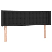 Vidaxl Vzglavje z ušesi črno 147x16x78/88 cm umetno usnje