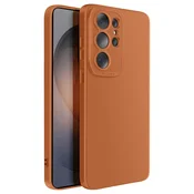 AVIZAR Mehak silikonski ovitek za Galaxy S26 Ultra z ojačanim blokom kamere, Rjava, (5000275362)