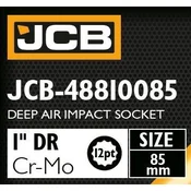 JCB Duboka UDARNA glava 1 85mm 12-kutna Cr-Mo NASTAVNI KLJUC