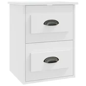 Vidaxl Stenska nočna omarica bela 41,5x36x53 cm