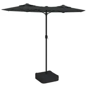 Dvostruki vrtni suncobran s LED svjetlima antracit 316 x 145 cm