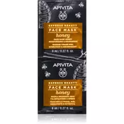 Apivita Express Beauty Honey vlažilna in hranilna maska za obraz 2x8 ml