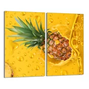 shumee Steklena zaščita za kuhalno ploščo 2x30x52 Ananas