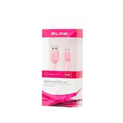 slomart Ploščati USB-A v Micro USB kabel Blow, 1m, roza