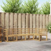 Set vanjskih sofa 5 pcs Bijela Cvrsto drvo akacije