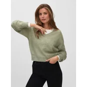 VERO MODA Pulover VMTEAK pastelno zelena