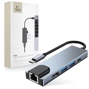 Tech-Protect Hub V3 5u1 USB-C - USB-A 3.0/USB-A 2.0/USB-C/HDMI/RJ45