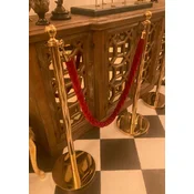 Casa Padrino luxury VIP barrier gold/bordeaux red A� 32 x H. 106 cm - Barrier stands with rope - Hotel accessories - Restaurant accessories - Luxury collection