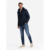 Ombre Mens blazer with detachable underlining and hood - navy blue