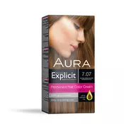 Set za trajno bojenje kose EXPLICIT 7.07 Natural Brown / Prirodno smede plava