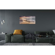tulup.si Stenska plošča za kuhinjo Gdańsk plaža morje sončni zahod 100x50 cm