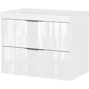 Bela stenska omarica za pod umivalnik v sijajnem dekorju 81x65 cm Celano – Germania