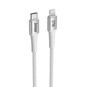 Superior USB data kabl SU-K150, Type-C na Lightning, Pleteni, 27W, 3A, 1 m, Beli