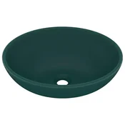 Vidaxl Razkošen umivalnik ovalen mat 40x33 cm keramičen