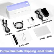KJB Bluetooth termični tiskalnik nalepk 241BT, 4 x 6 palcev, vijoličen, EU