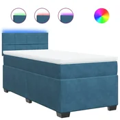 Vidaxl Box spring postelja z vzmetnico modra 80x200 cm žamet