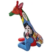 Casa Padrino luxury decorative sculpture giraffe colorful H. 80 cm - Large decorative figure - XXL decorative sculpture - XXL decorative figure - XXL animal figure - Luxury XXL figures