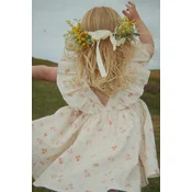 Konges Slojd obleka z bombažem ELIN FRILL DRESS GOTS