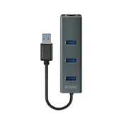 slomart USB-A 3.1 Gen 1 Hub AK-58 (3-portni) z RJ-45 Gigabit Ethernet
