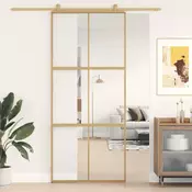 Vidaxl vidaXL Drsna vrata zlata 90x205 cm prozorno ESG steklo