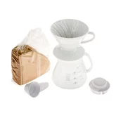 Hario Hario V60 Dripper & Pot White set - kapljalnik + strežnik + filtri