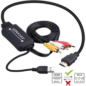 Kabl HDMI na AV konvertor KT-HAV1-1.8m crni