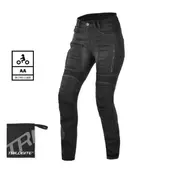 Ženske motoristične jeans hlače Trilobite Parado 661 - slim fit, črne