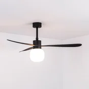 FARO BARCELONA LED stropni ventilator Amelia Ball L, črn, DC, tih - Dnevna soba/jedilnica - Sodobni - črno - Plastika