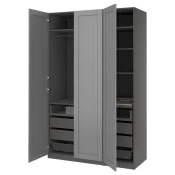 PAX / GULLABERG Kombinacija garderobera, tamnosiva/siva, 150x60x236 cm