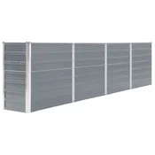 Vidaxl Dvignjeno cvetlično korito 320x40x77 cm pocinkano jeklo sivo