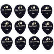 Dunlop 485P-03TH Celluloid Teardrop Black Thin Players Pack