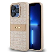 DKNY Etui DKNY Leather Mono Stripe & Metal Logo za iPhone 15 Pro - roza