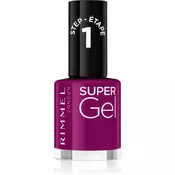 Rimmel Super Gel Step 1 gel lak za nohte brez uporabe UV/LED lučke odtenek 025 Urban Purple 12 ml